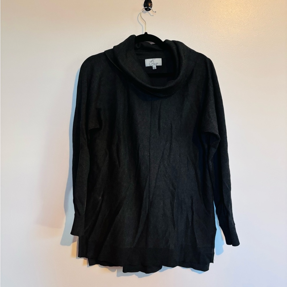 Joan Vass grey long sleeve sweater cowl neck size large